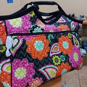 Vera Bradley Retired Ziggy Zinnia Carryall Travel Multicolor Tote Bag